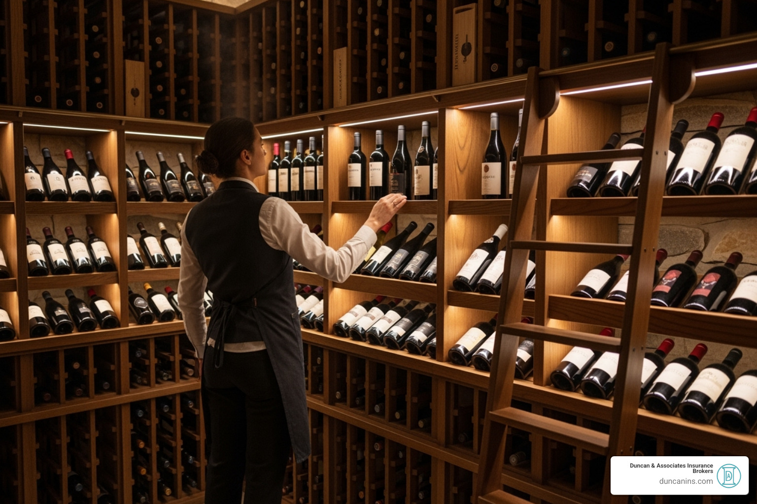 a person curating a wine collection - high net worth insurance a person curating a wine collection - high net worth insurance