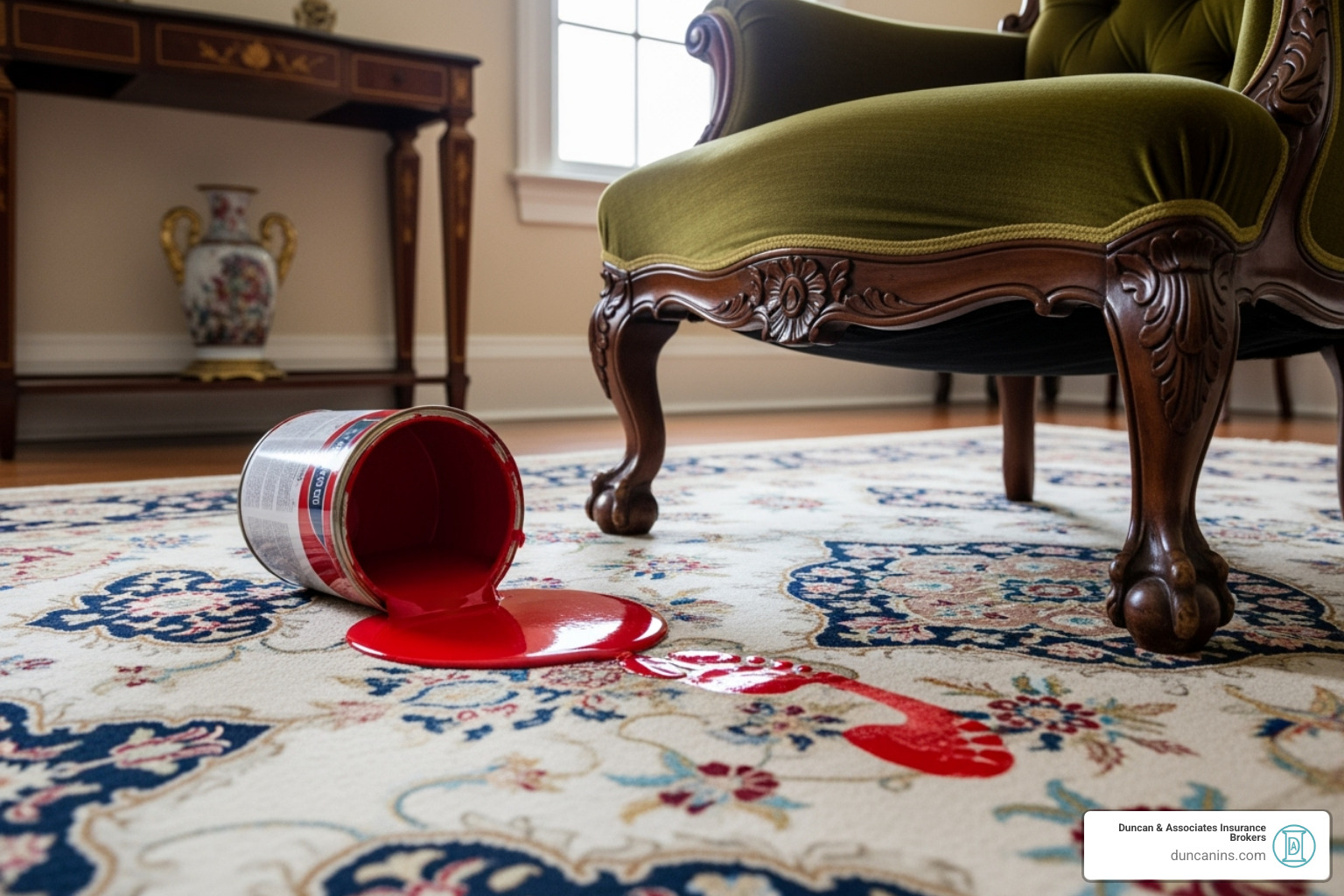 Paint spill near expensive furniture - liability insurance for painting contractors Paint spill near expensive furniture - liability insurance for painting contractors