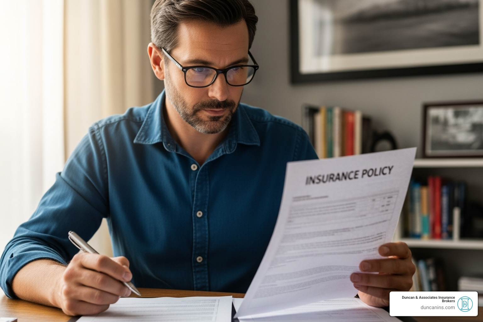 landlord reviewing an insurance policy document - dwelling fire policy