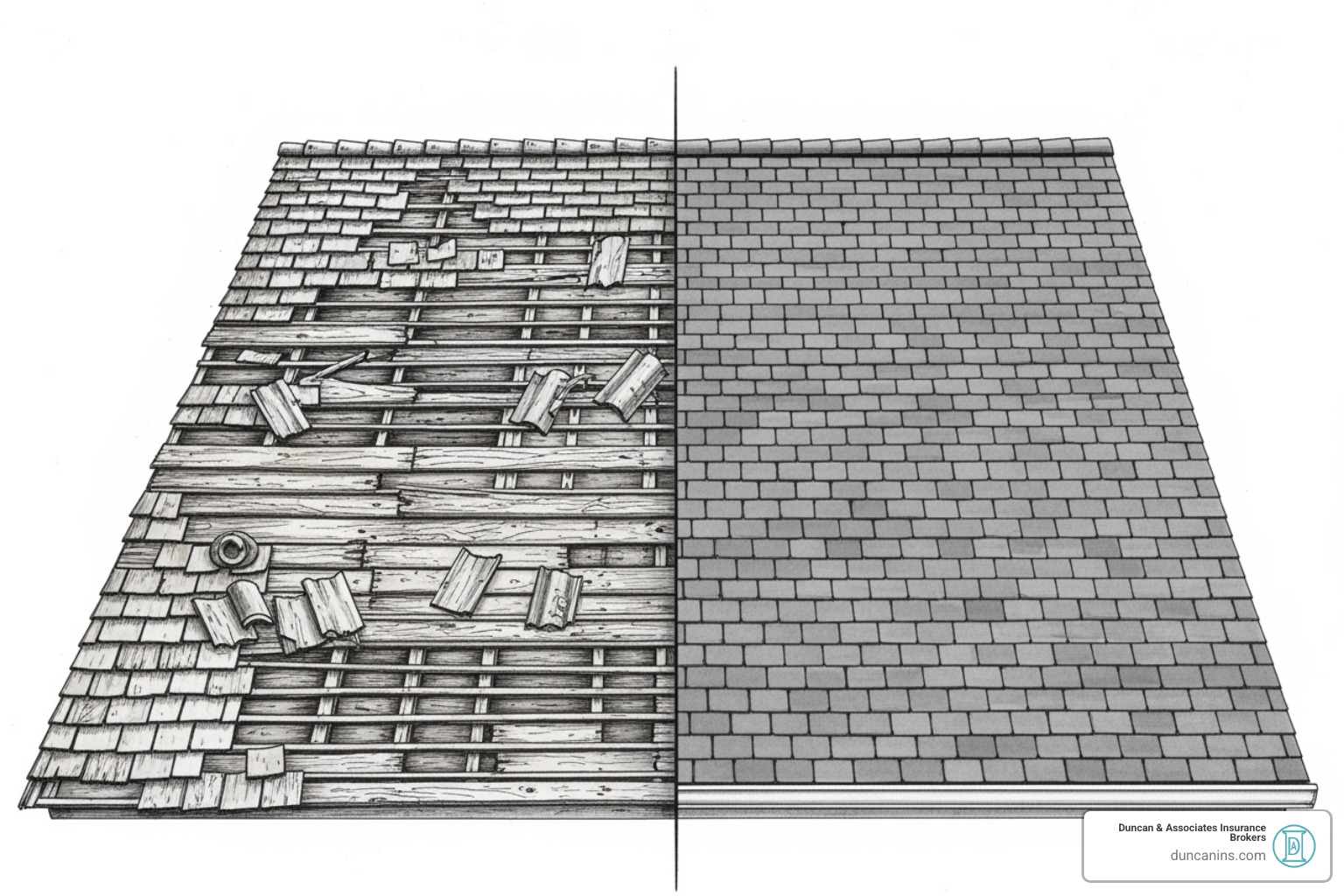 illustration of depreciation for ACV vs. full replacement for RCV - dwelling fire policy
