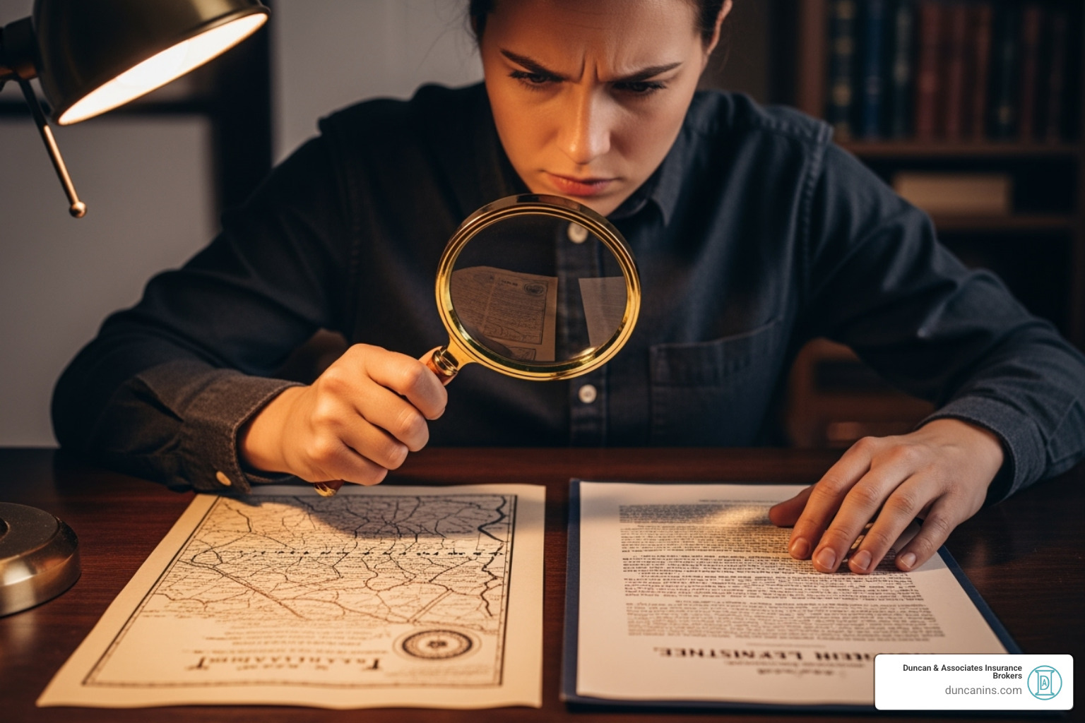 person comparing two documents with a magnifying glass - mobile home insurance person comparing two documents with a magnifying glass - mobile home insurance