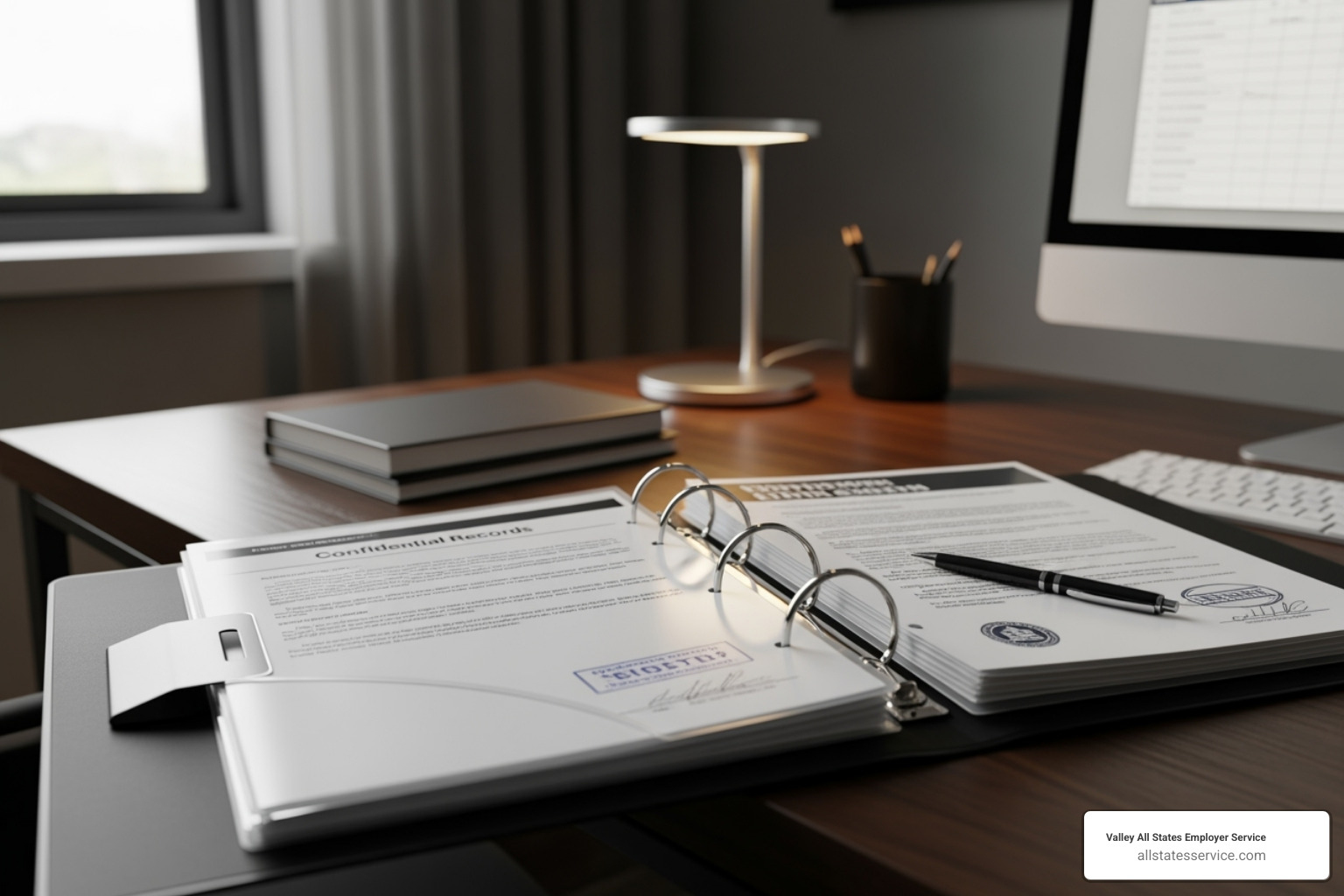 An organized binder containing I-9 forms - I-9 best practices An organized binder containing I-9 forms - I-9 best practices