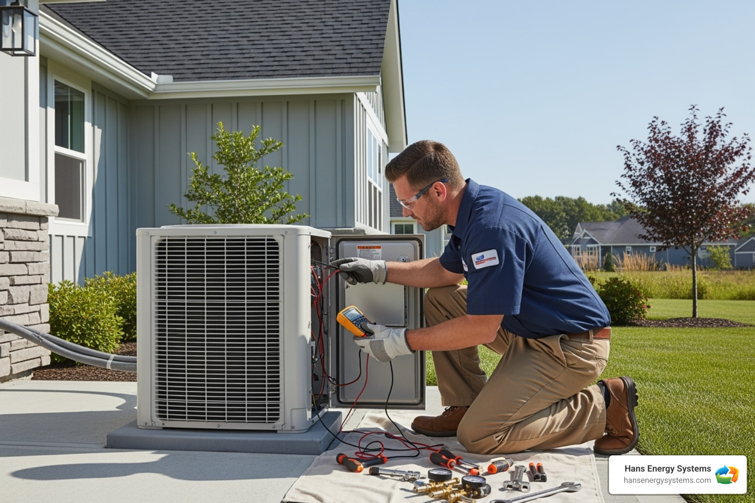 technician inspecting an outdoor ductless AC unit - ductless ac repair poway technician inspecting an outdoor ductless AC unit - ductless ac repair poway