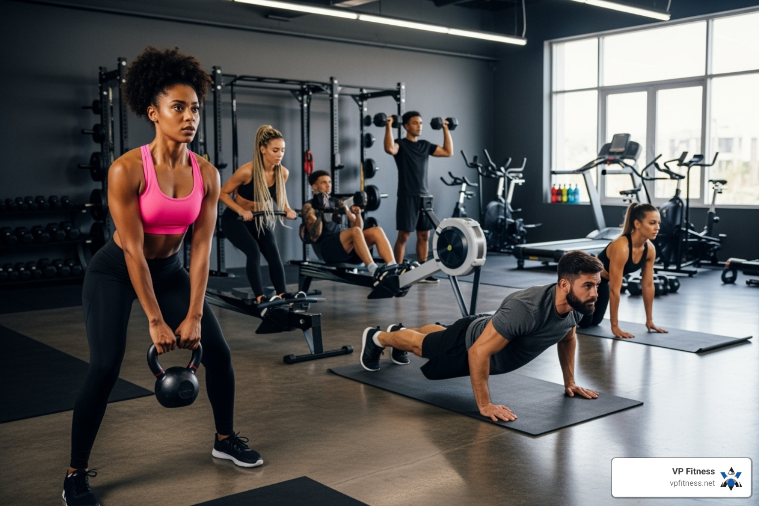 small group training class performing a circuit - personal training cost small group training class performing a circuit - personal training cost