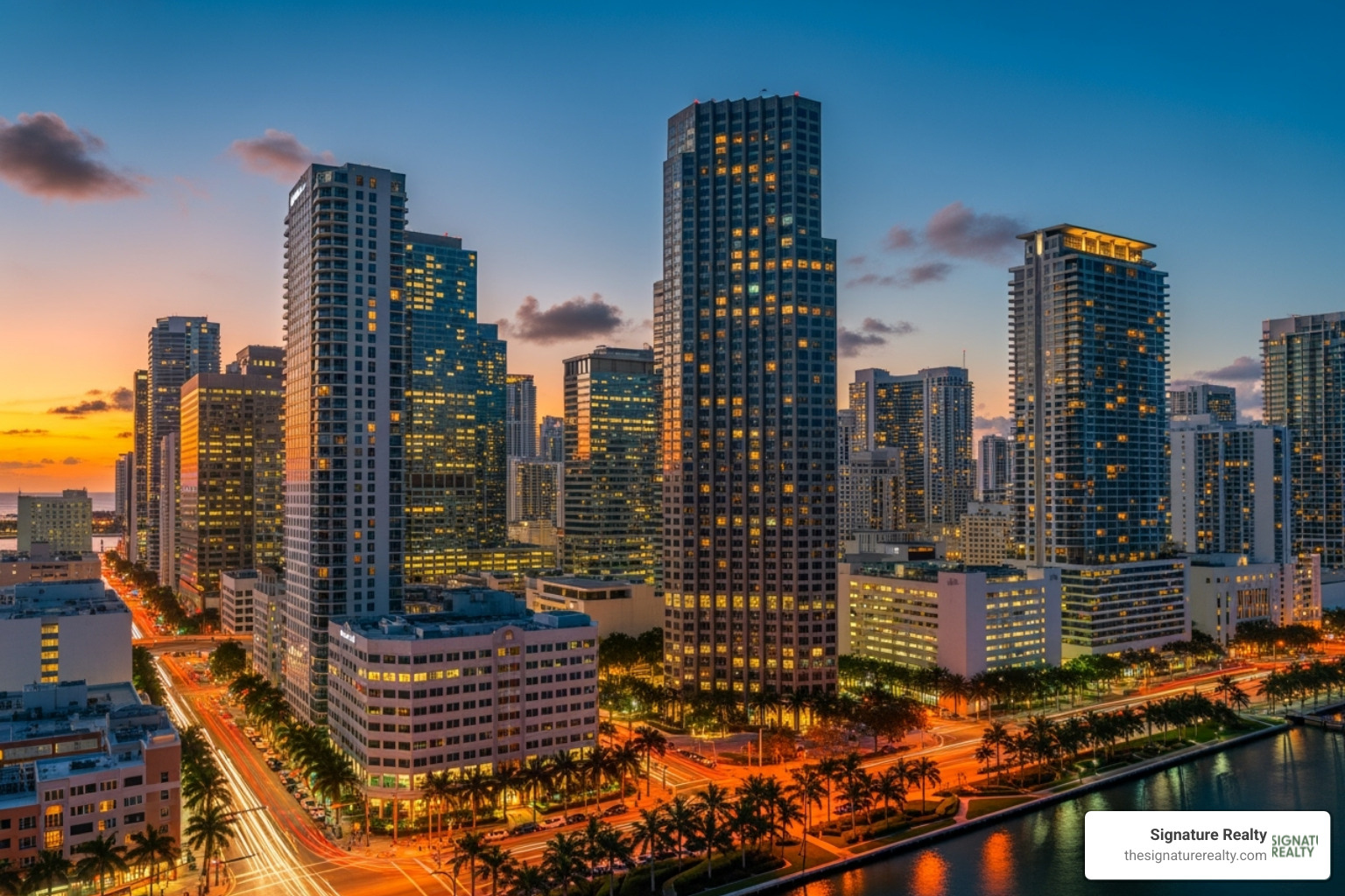 Miami skyline with a focus on the commercial district - medical tenant rep Miami skyline with a focus on the commercial district - medical tenant rep