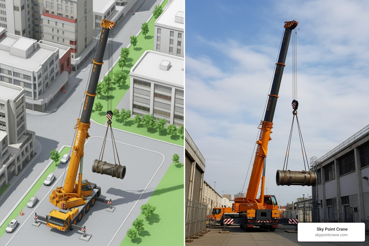 3D lift plan animation compared to a photo of the actual successful lift - 3d lift plans videos 3D lift plan animation compared to a photo of the actual successful lift - 3d lift plans videos