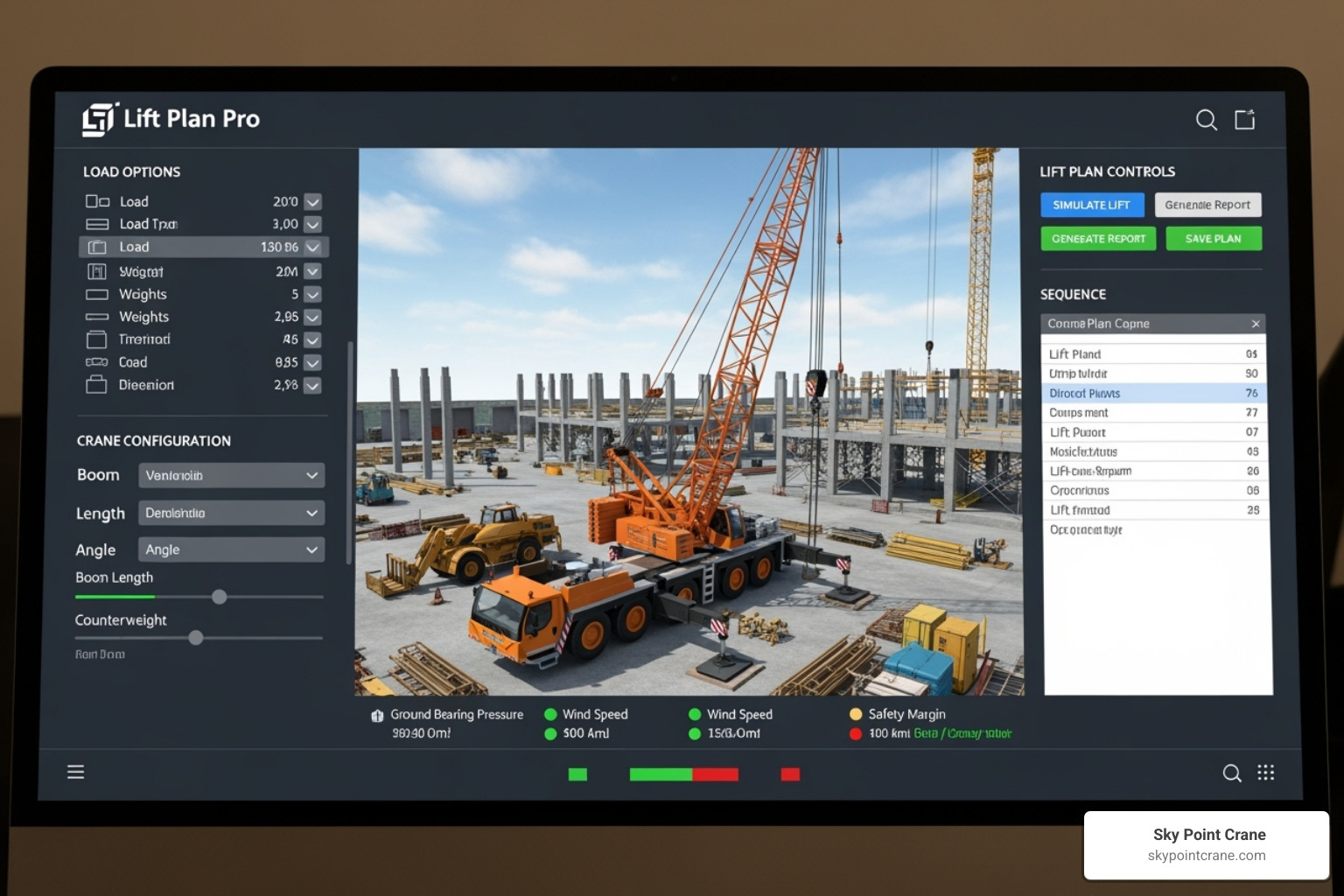 3D Lift Plan software dashboard showing crane and load options - 3d lift plans videos 3D Lift Plan software dashboard showing crane and load options - 3d lift plans videos
