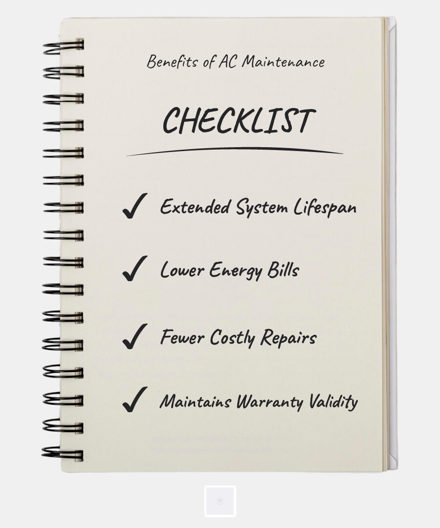 Table comparing the benefits of annual maintenance vs. skipping it - carrier ac installation denville infographic checklist-notebook