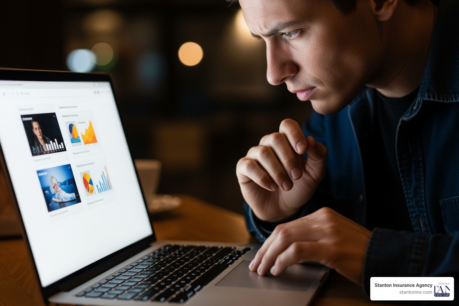 A person comparing quotes on a laptop - Liability Car Insurance Cost A person comparing quotes on a laptop - Liability Car Insurance Cost