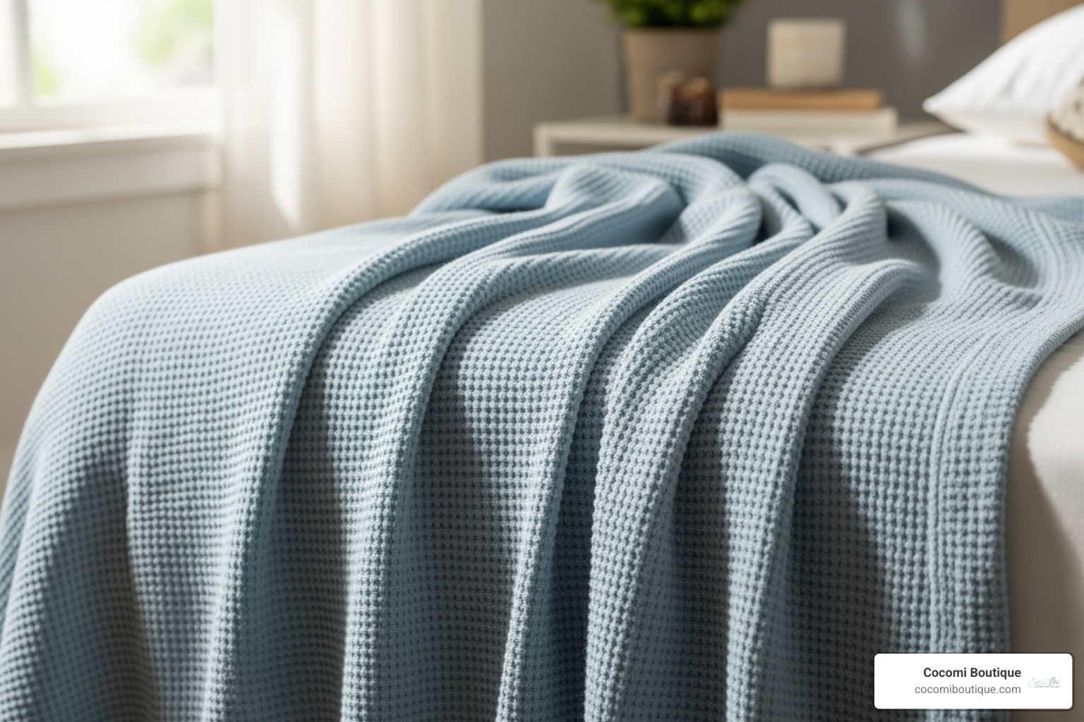 cotton blanket hanging on a clothesline in the sun - Lightweight cotton blanket