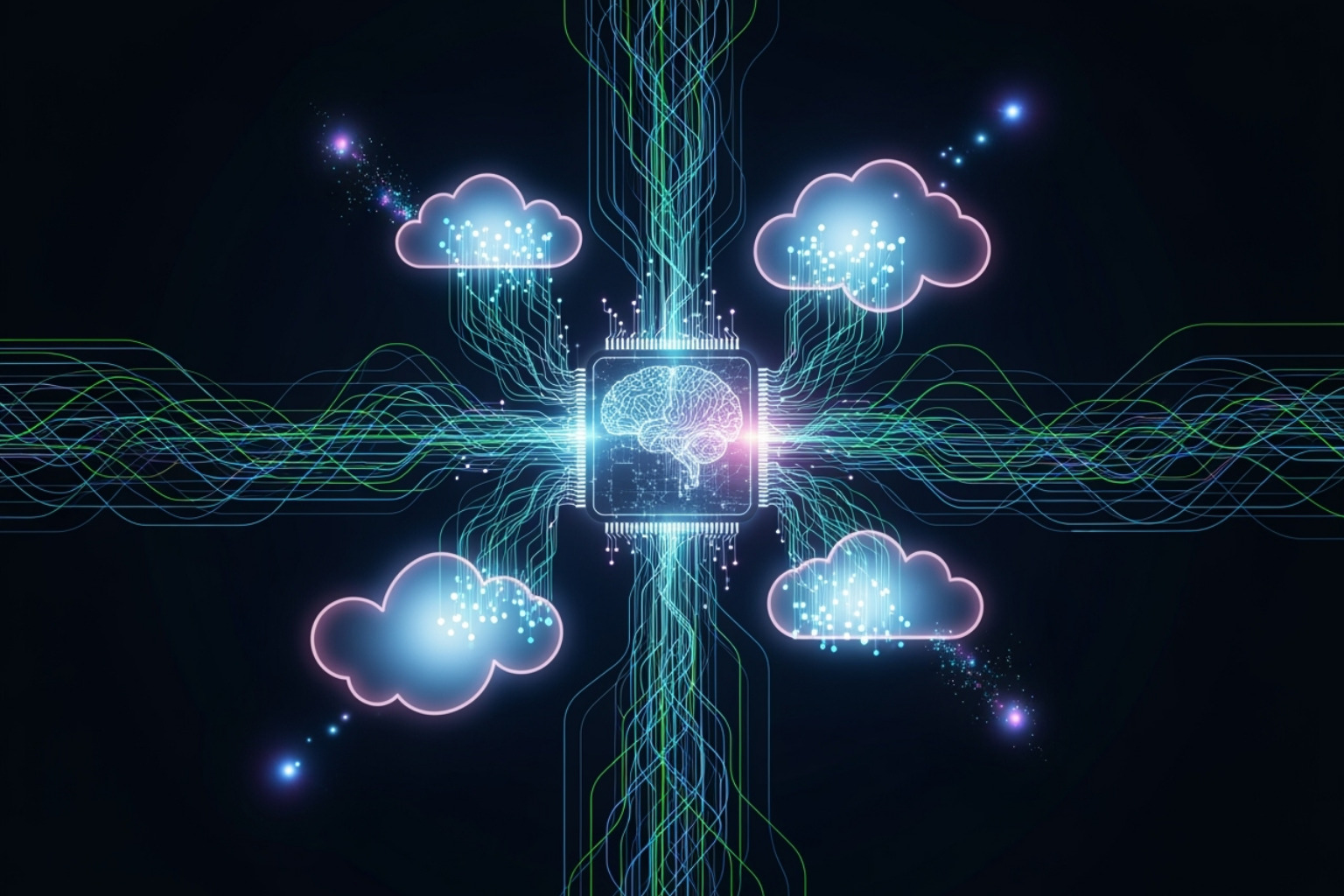 Graphic representing cloud computing and artificial intelligence integration - carvana