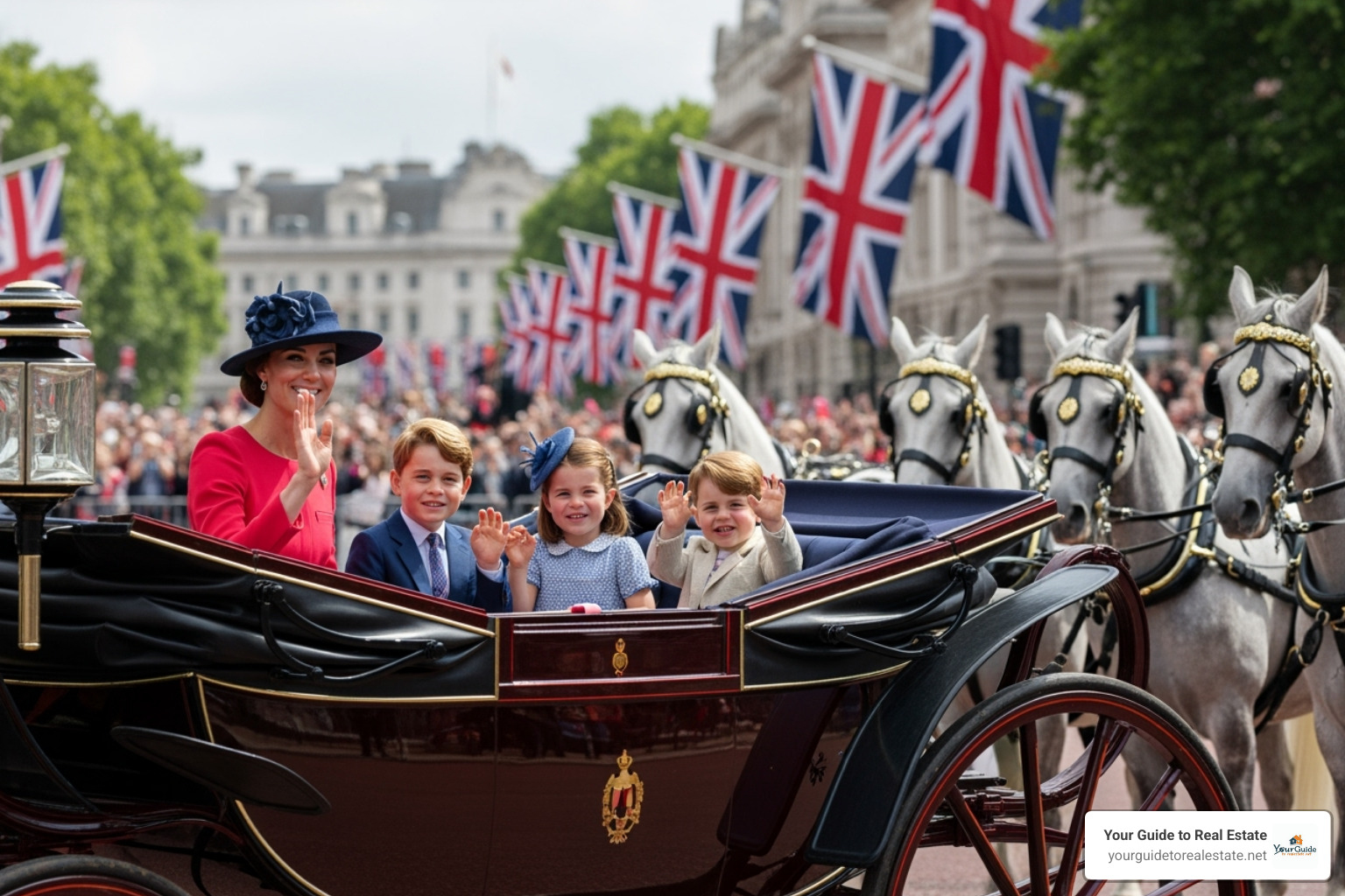 Princess Kate in the carriage with her children at Trooping the Colour - princess kate latest news today