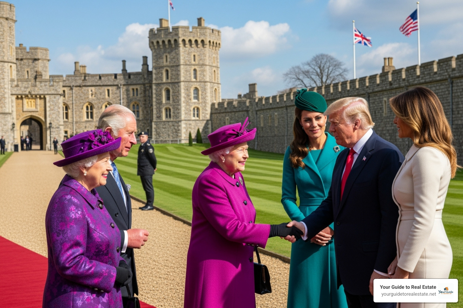 The royal family greeting Donald and Melania Trump at Windsor Castle - princess kate latest news today