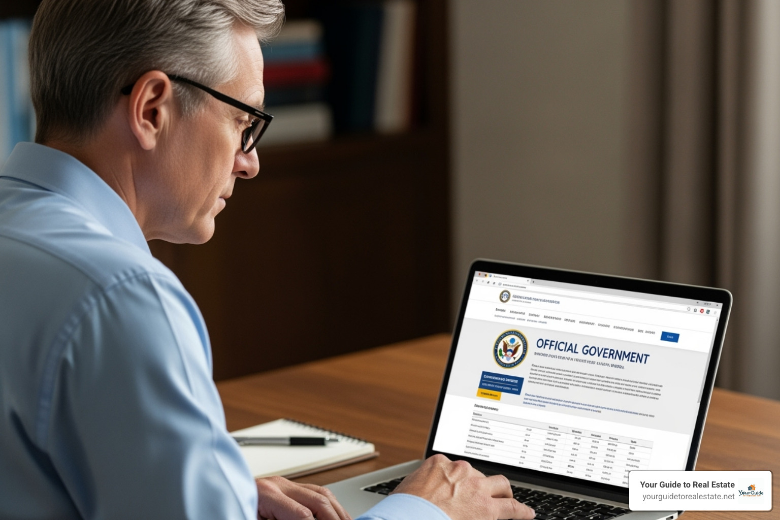 Image of a person at a computer looking at the SSA website - social security fairness act payments update