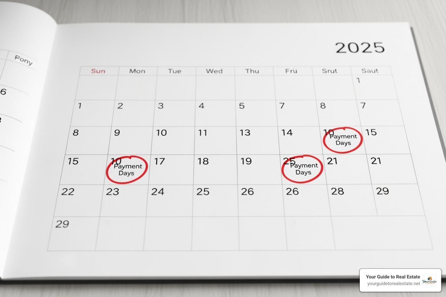 Image of a full 2025 calendar with key SSI payment dates circled - november ssi payments