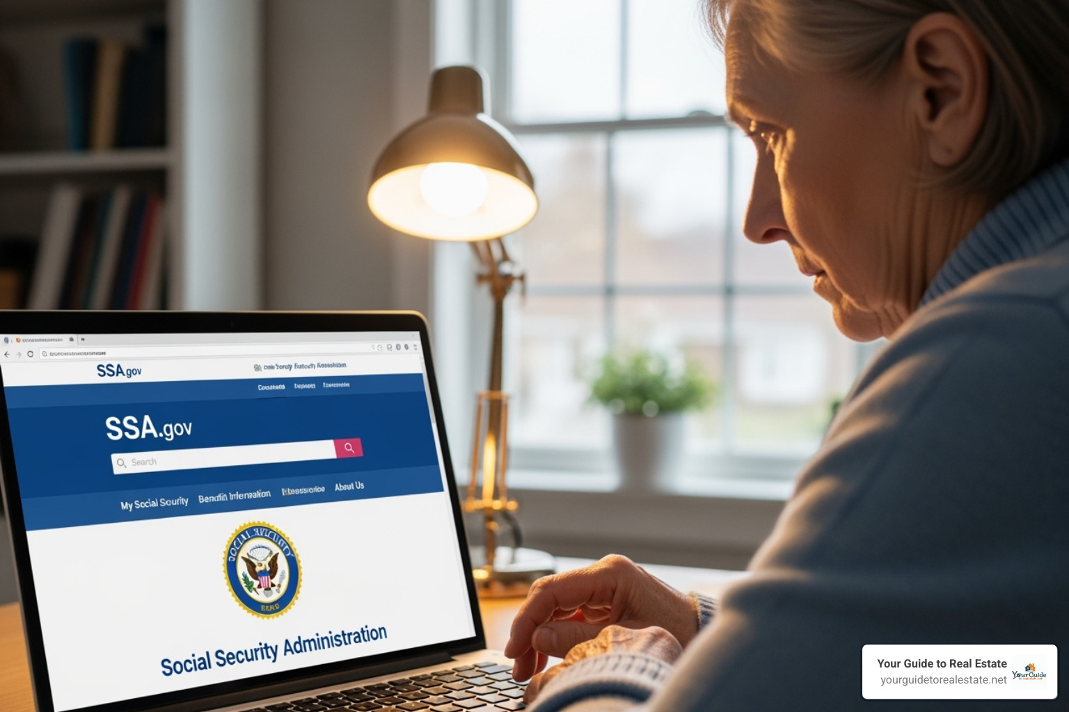 person on a laptop viewing the ssa.gov website - when will the social security fairness act go into effect