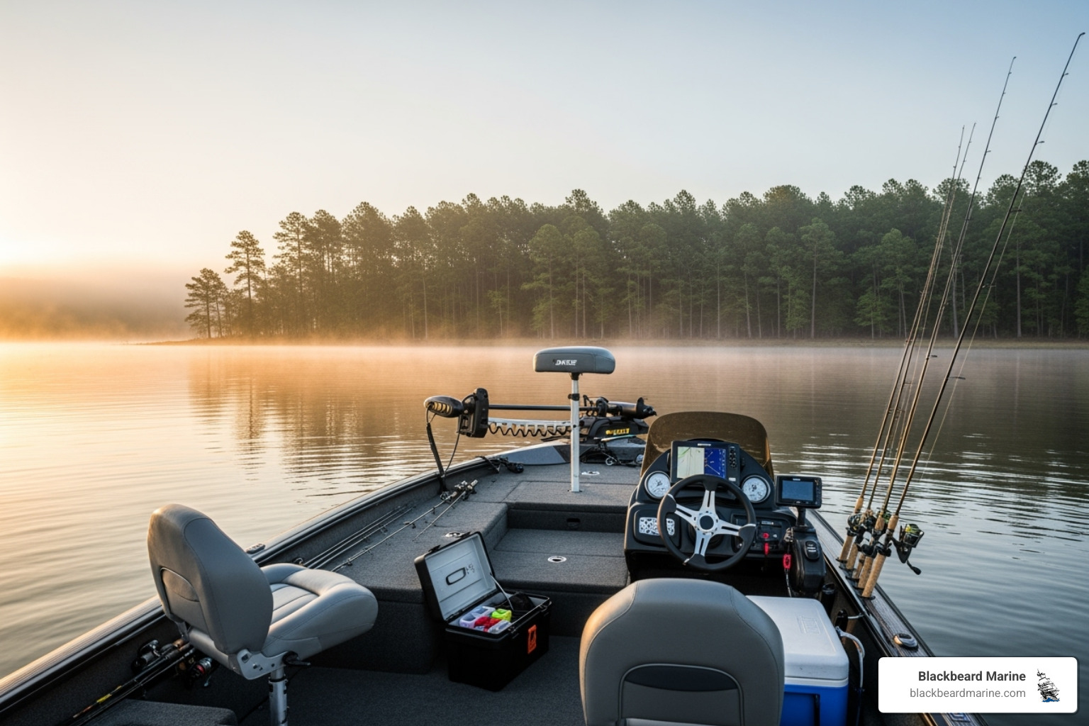 A Lowe bass boat ready for a day of fishing - bass boats for sale in missouri