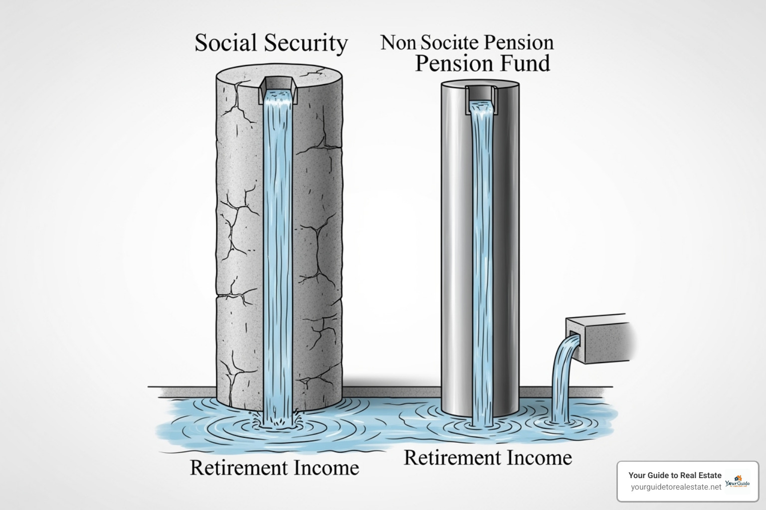 diagram explaining the concept of a non-covered pension - fairness act update
