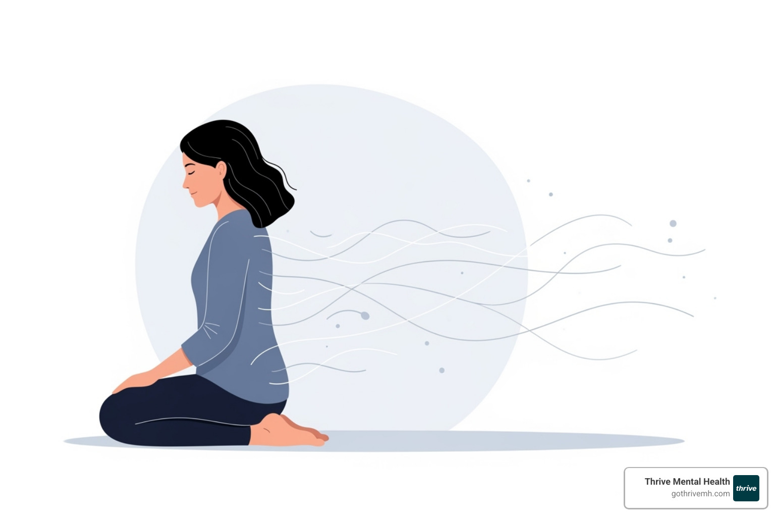 Illustration of a person releasing physical tension and emotional weight, symbolizing the healing process in somatic therapy - how somatic therapy works