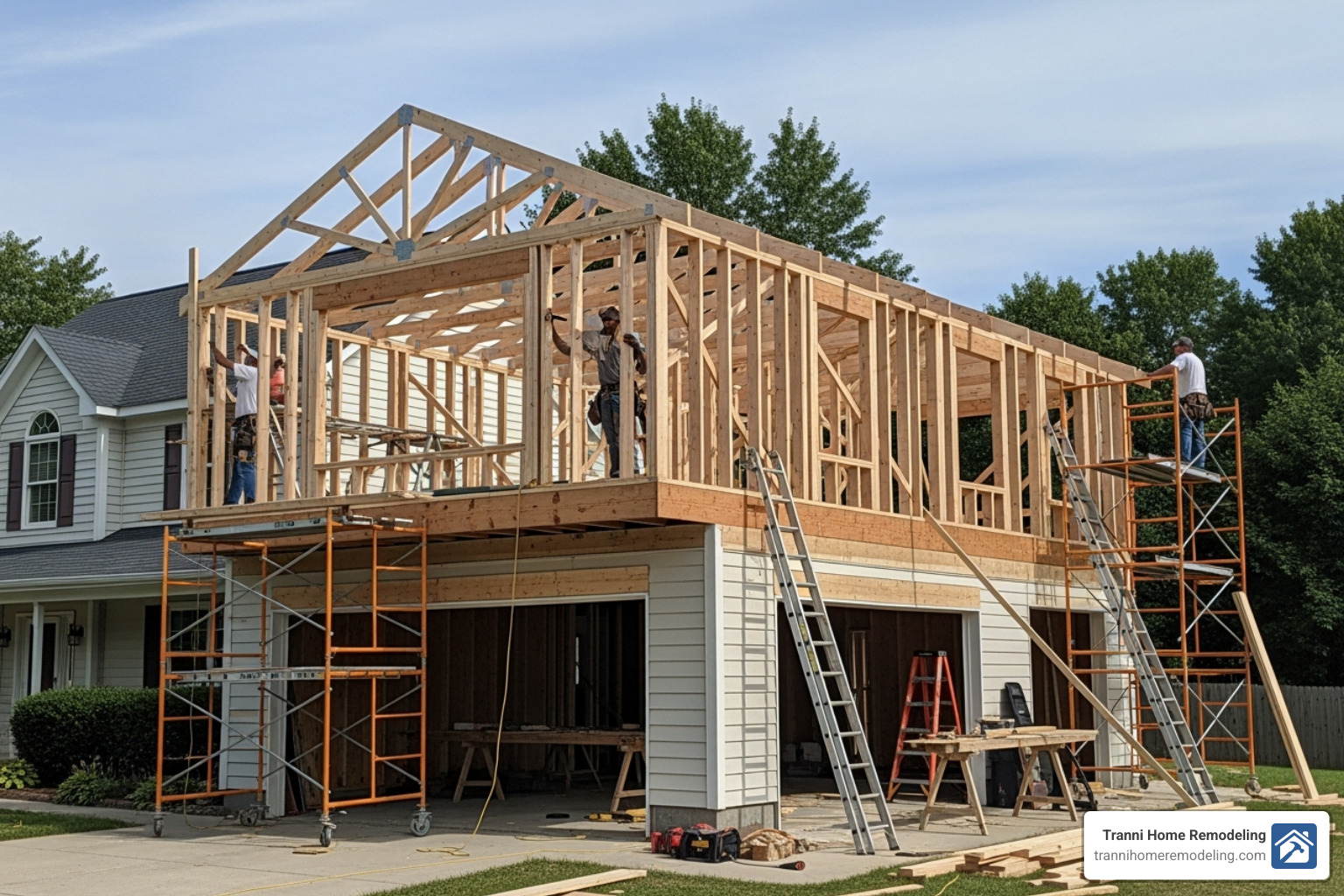 above garage addition framing stage - above garage addition above garage addition framing stage - above garage addition