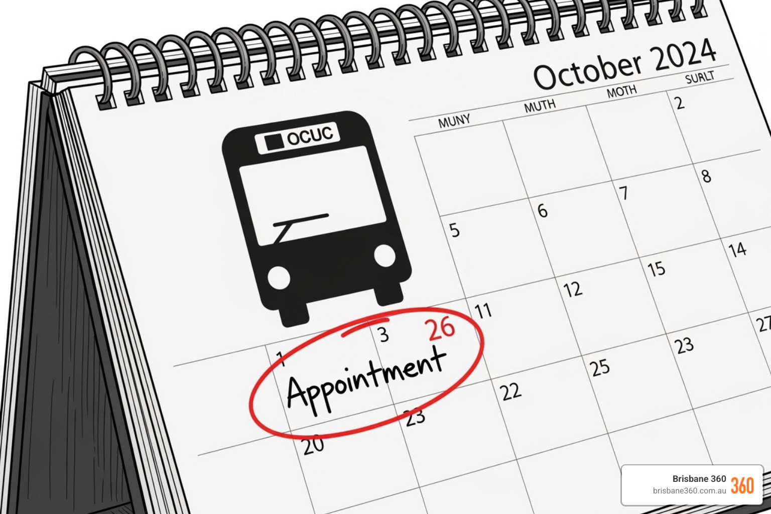 calendar with bus icon - private bus hire