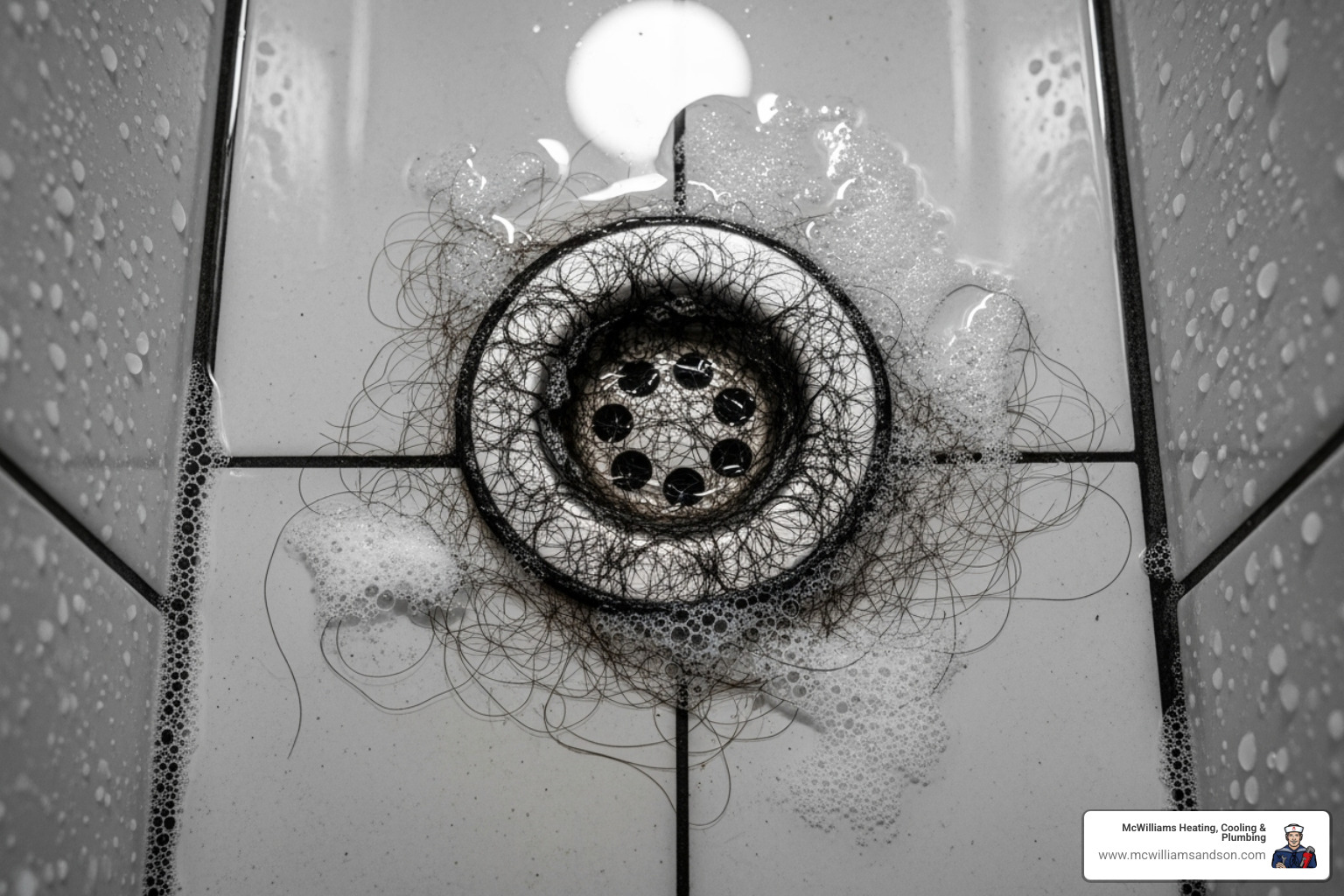 Clogged shower drain with standing water - drain cleaning lufkin tx