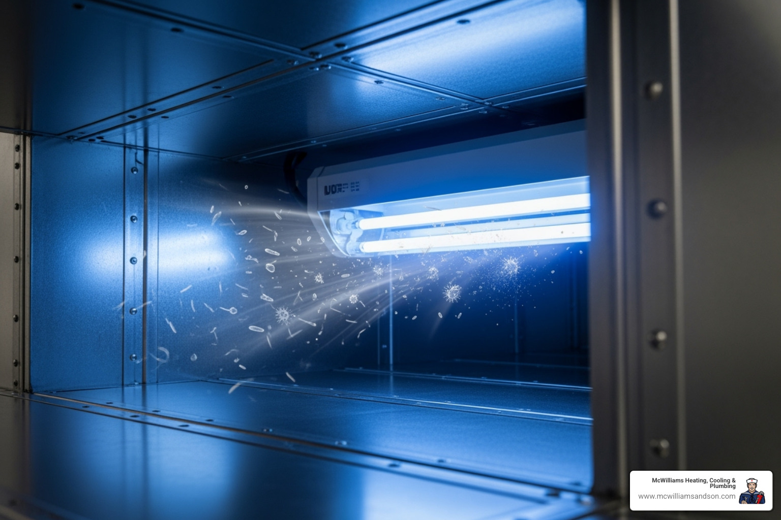 UV light installed within an HVAC system, neutralizing airborne particles - air purifier installation nacogdoches