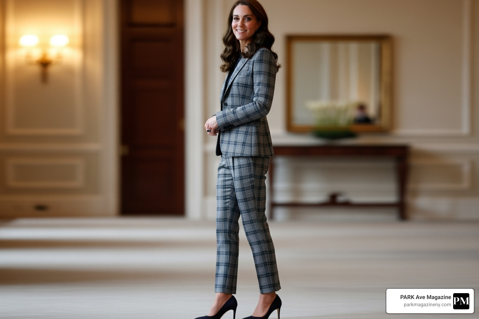 Princess Kate's plaid pantsuit - princess kate latest news today Princess Kate's plaid pantsuit - princess kate latest news today