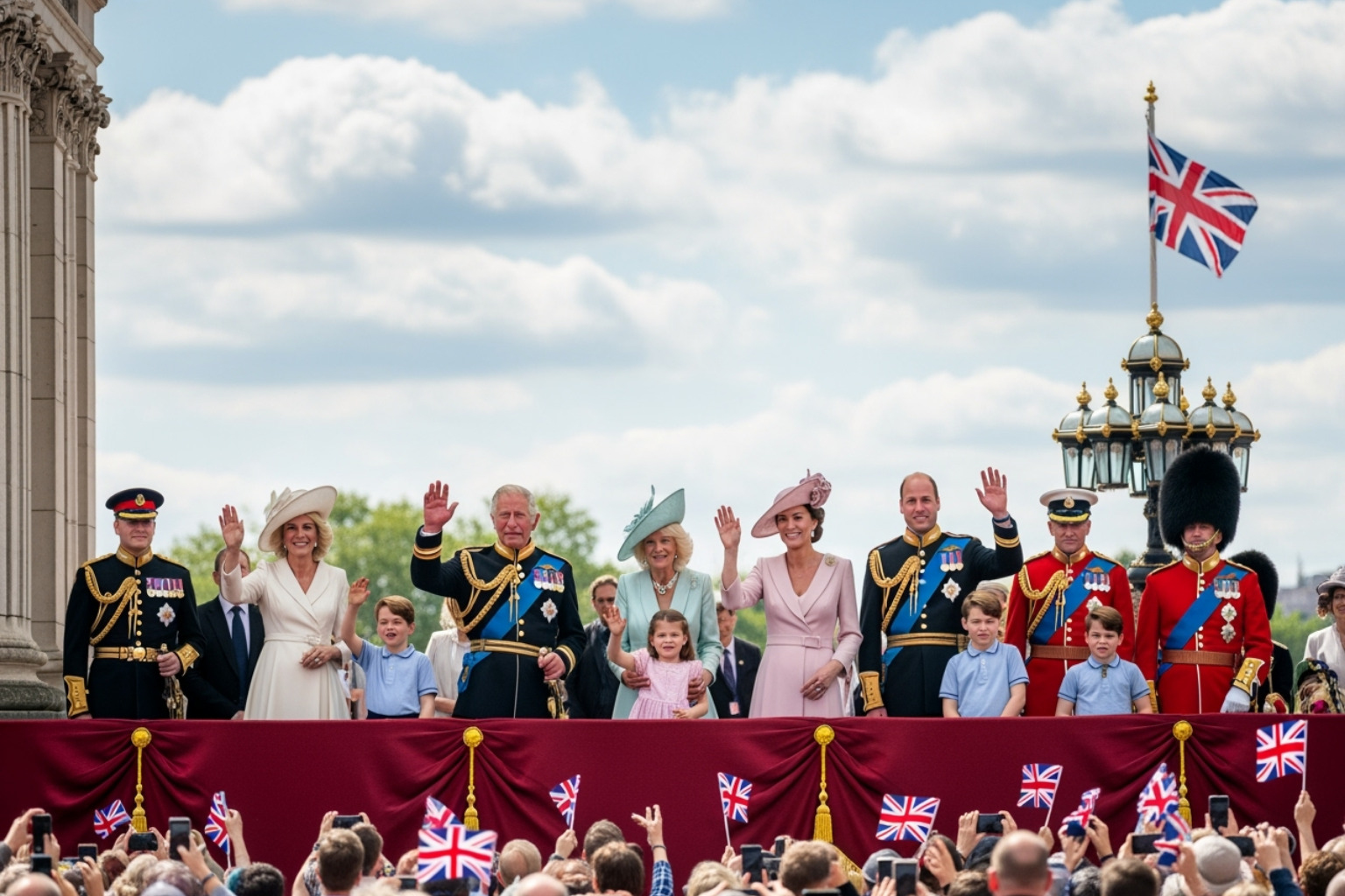 The Royal Family on the Buckingham Palace balcony during Trooping the Colour - princess kate latest news today