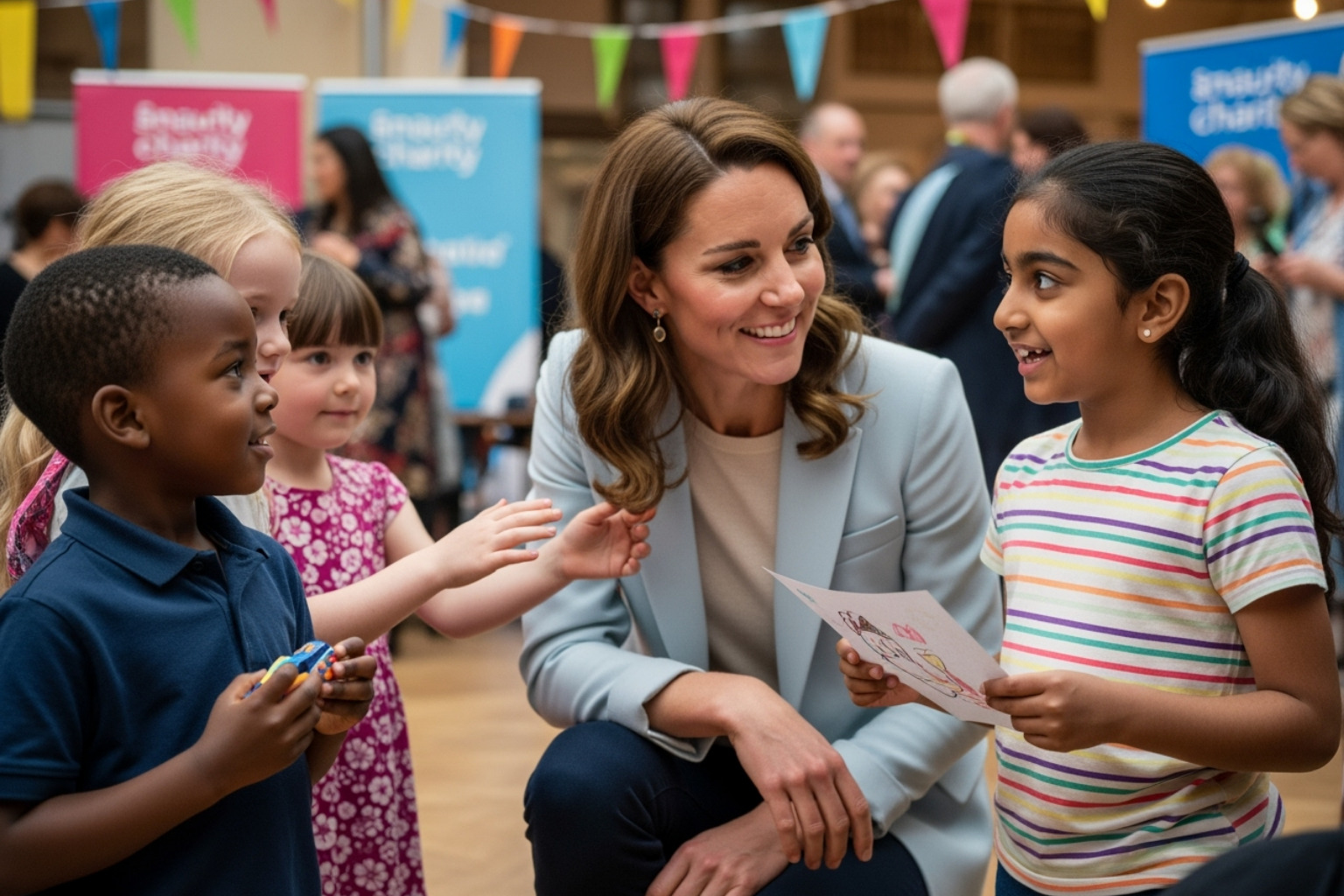 Princess Kate during a charity engagement with children - princess kate latest news today