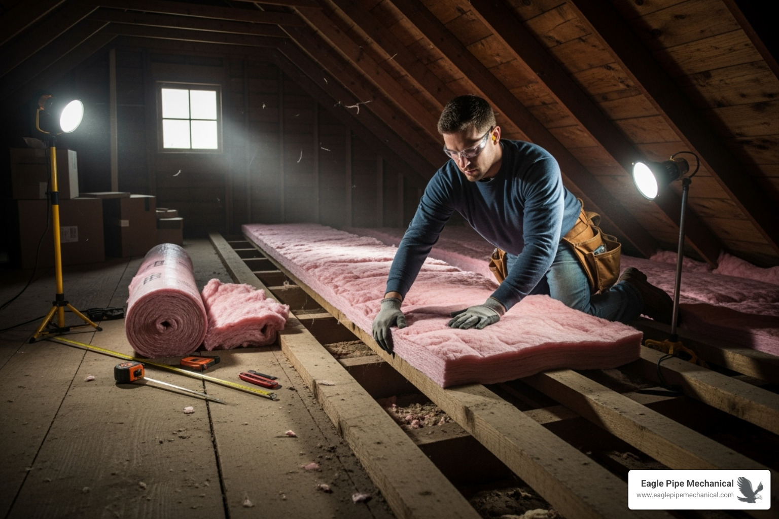 Professional attic insulation installation - home energy efficiency Professional attic insulation installation - home energy efficiency