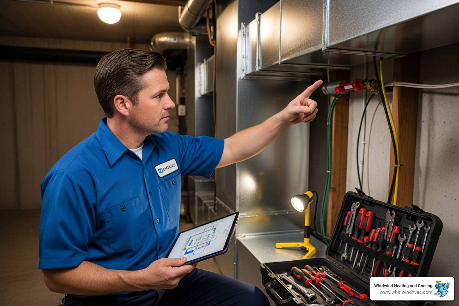 HVAC technician performing a thorough home assessment - local hvac installation