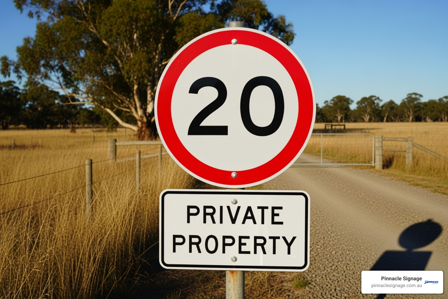 A compliant regulatory sign being professionally installed on a metal post on a construction worksite in Australia - black and white speed limit sign