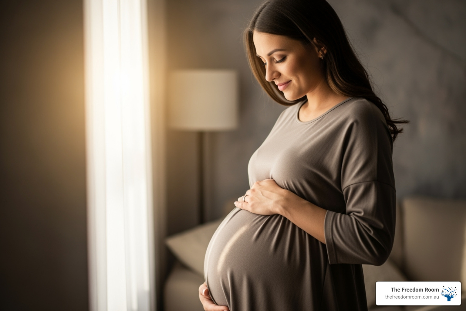 Pregnant woman holding belly - long term effects of alcohol on the reproductive system