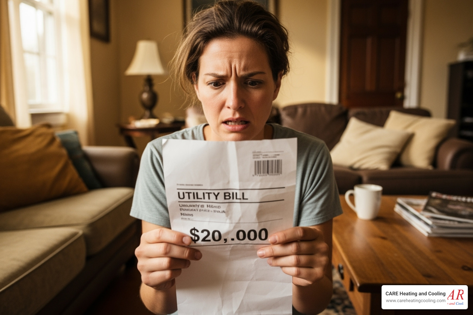 a homeowner looking frustrated at a high utility bill - thermostat repair westerville a homeowner looking frustrated at a high utility bill - thermostat repair westerville