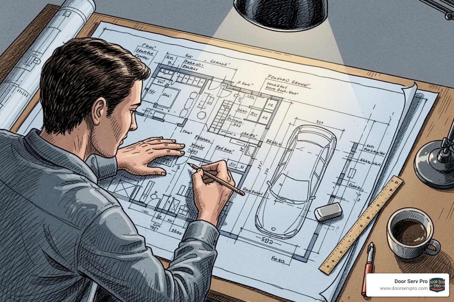 person sketching garage layout - garage shelving installation inwood wv