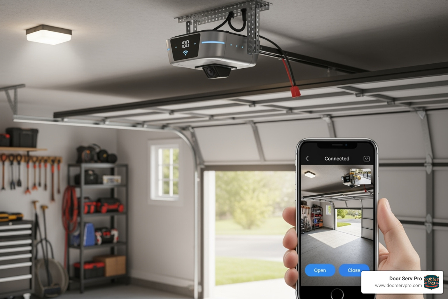 modern, smart garage door opener - residential garage door repair winchester va