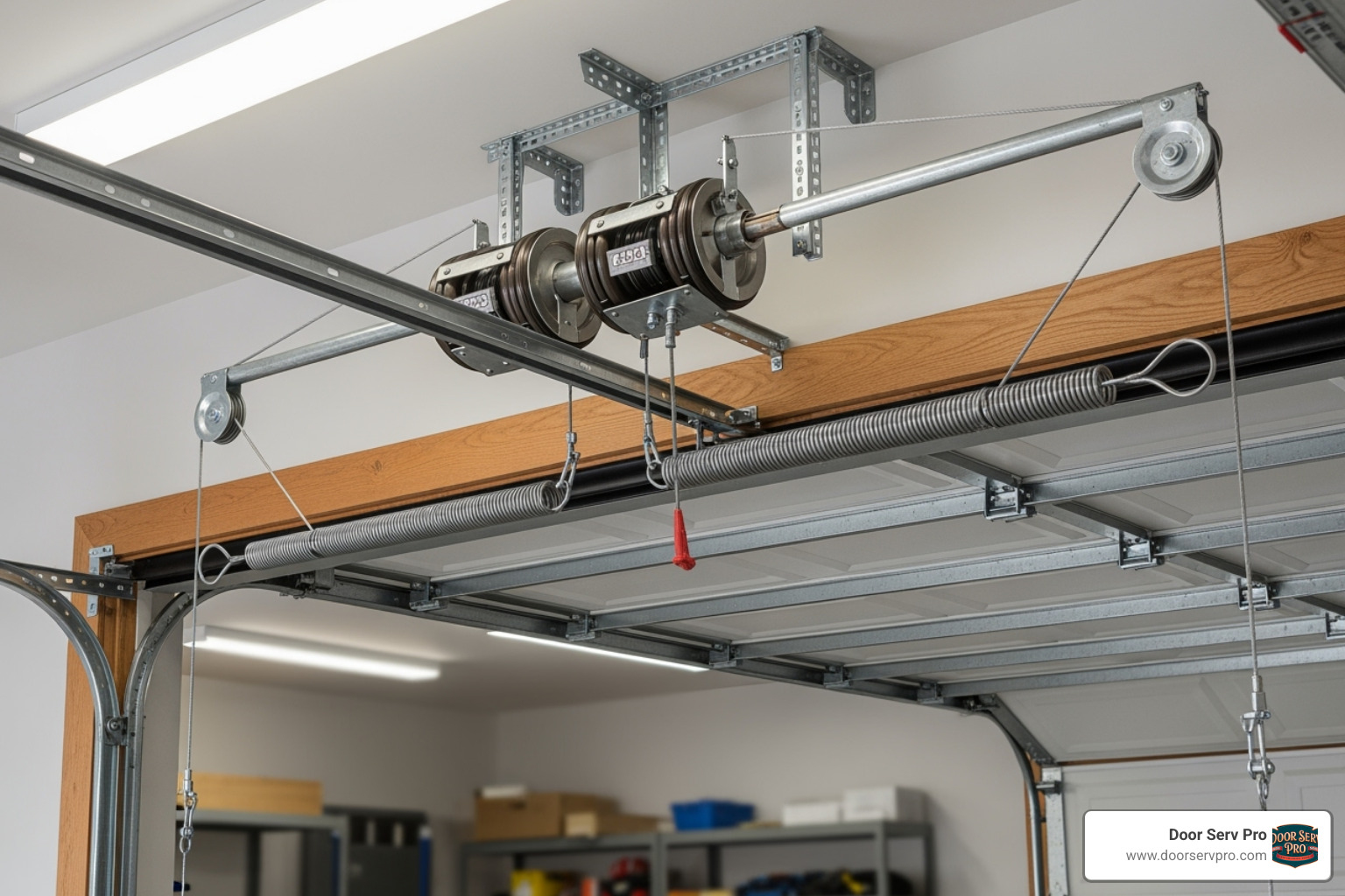 Comparison of torsion spring above the door and extension spring along the sides - spring adjustment inwood wv