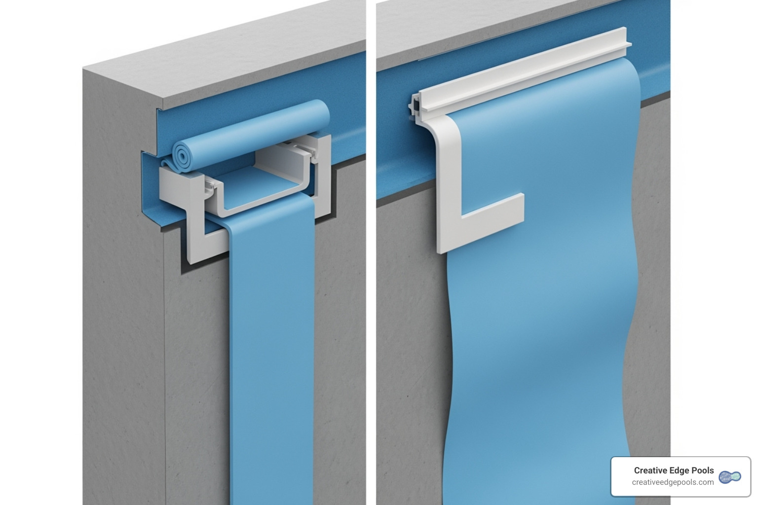 Difference between beaded liner track and overlap liner - how much does new pool liner cost
