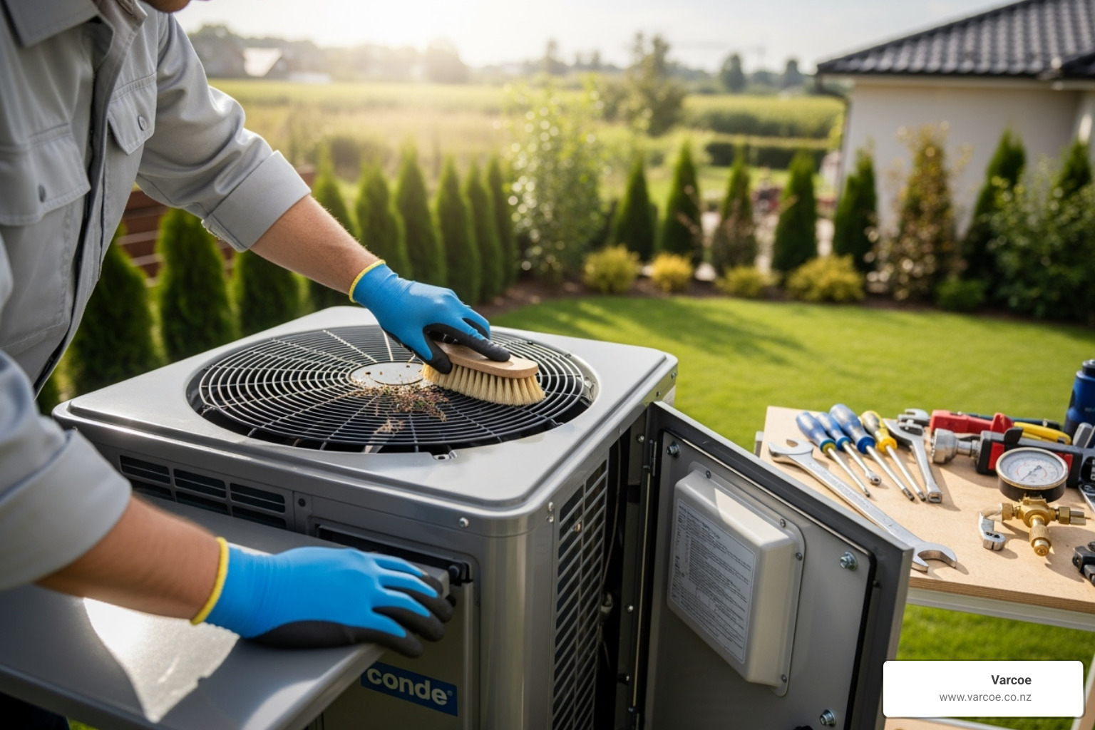 graphic comparing two power bills, one high (neglected unit) and one low (maintained unit) - heat pump maintenance schedule