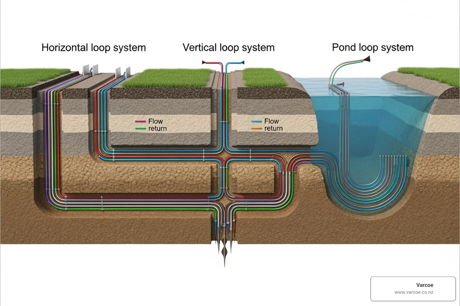 ground loop configurations - ground source heat pump sizing calculator