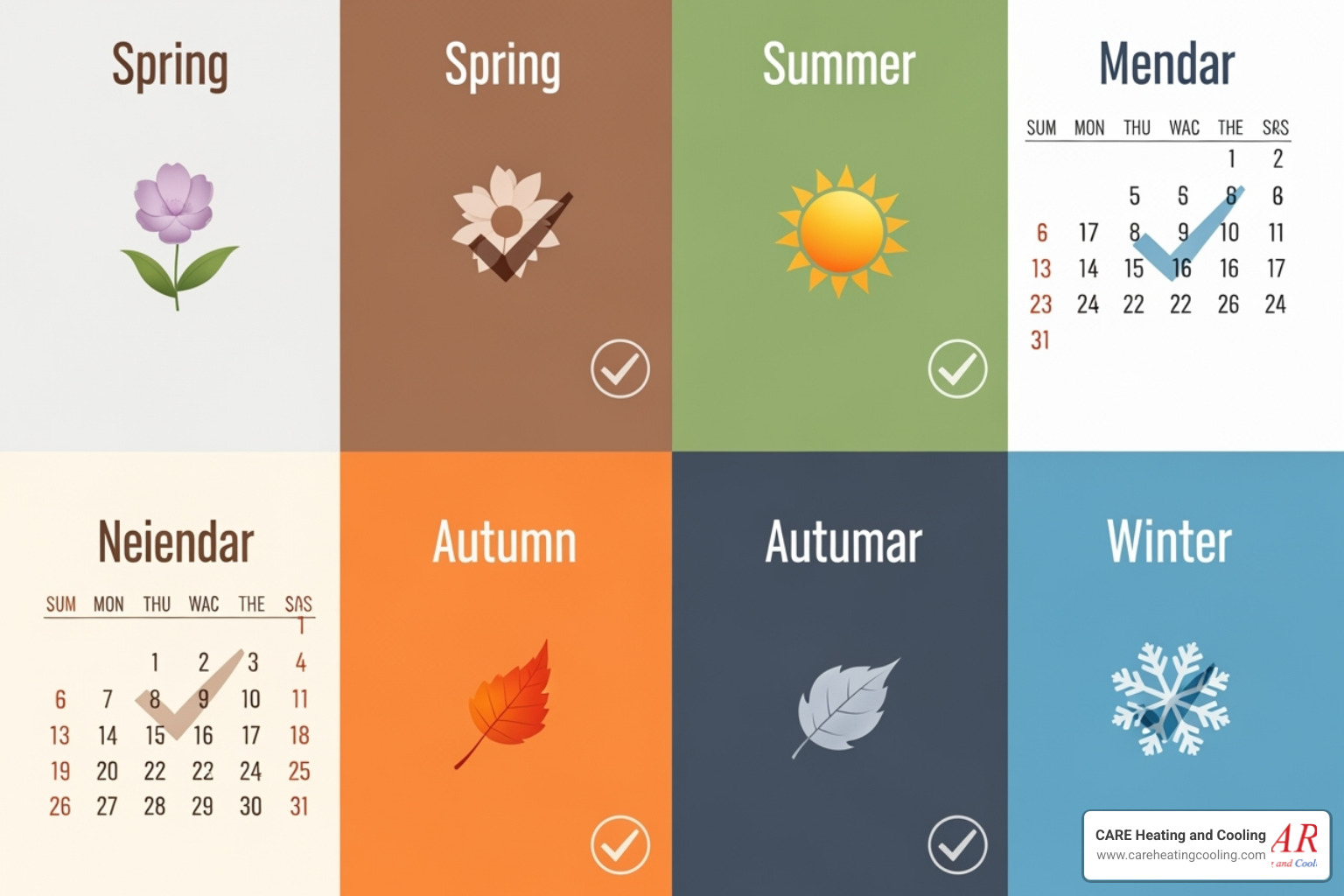 calendar with seasonal icons indicating HVAC check-ups - commercial hvac maintenance westerville calendar with seasonal icons indicating HVAC check-ups - commercial hvac maintenance westerville