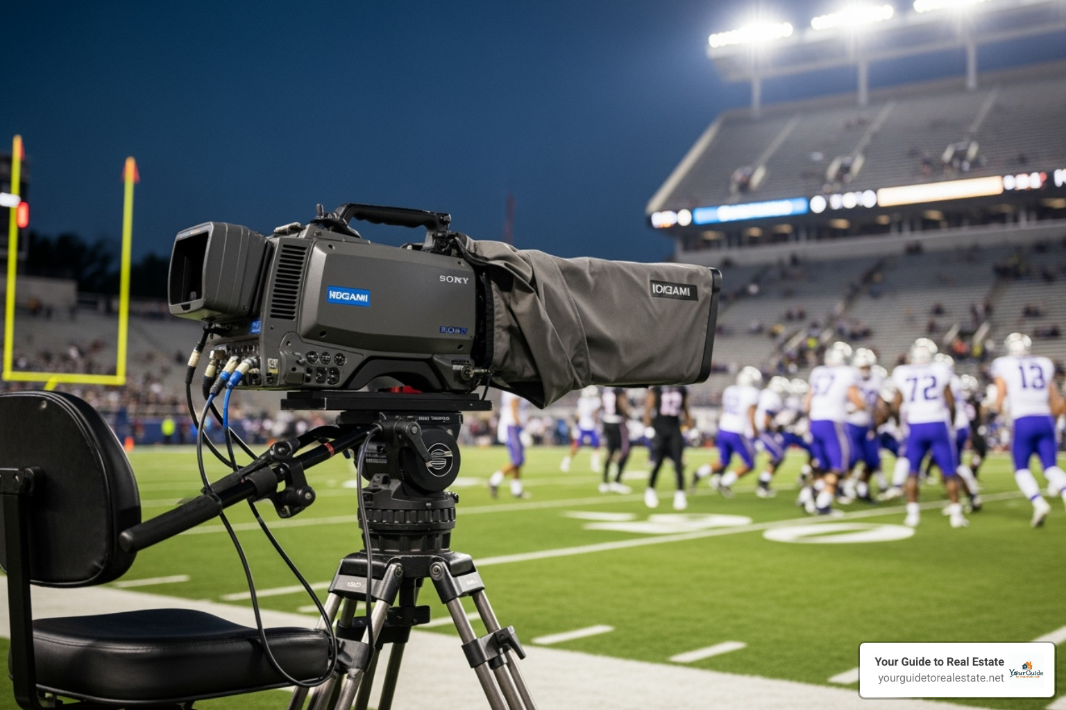 TV camera at a college football game - college football realignment