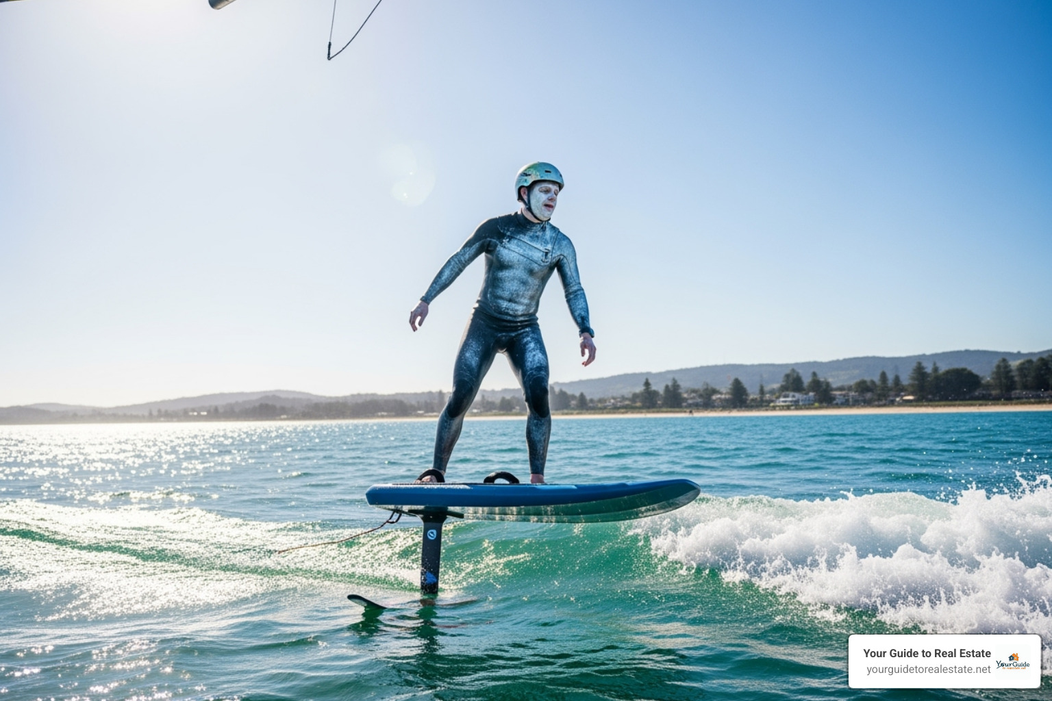 Mark Zuckerberg with excessive white sunscreen on his face while hydrofoiling - mark zuckerberg memes