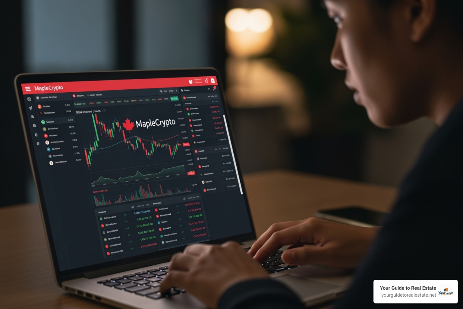 person on a laptop with a Canadian crypto exchange interface visible - bitcoin price cad