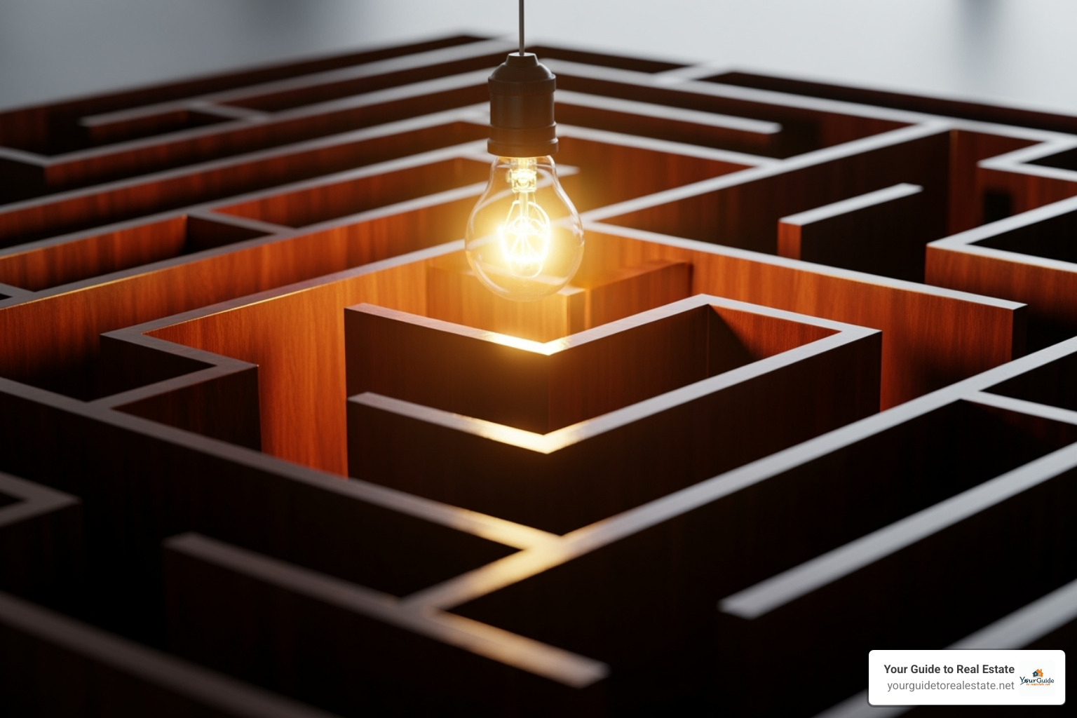 Lightbulb over a maze representing strategy and problem-solving. - connections hint parade