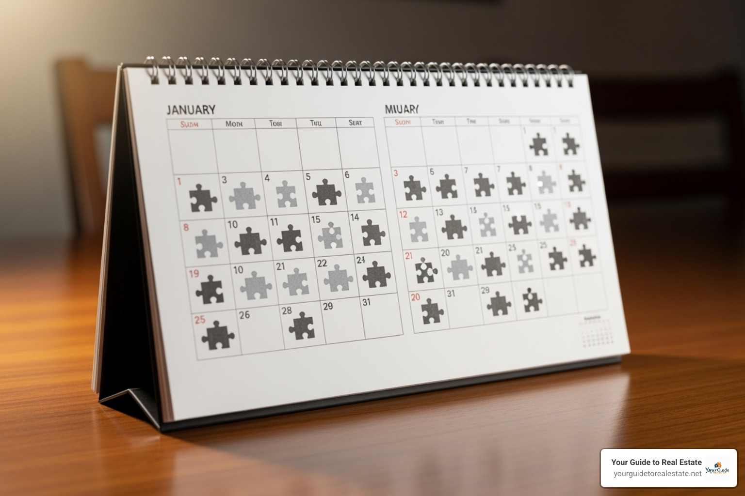 A calendar with a puzzle icon on each day, symbolizing daily updates for puzzle hints and answers. - connections hint parade