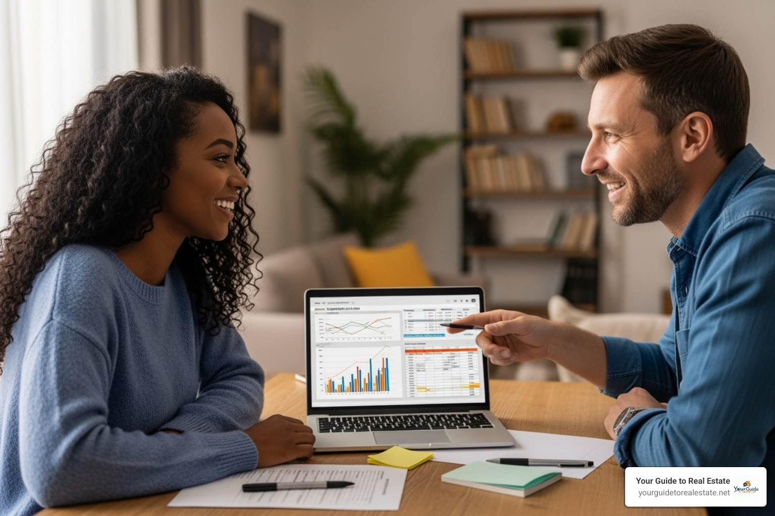 Image of a couple planning their retirement finances with a laptop - dave ramsey investment calculator