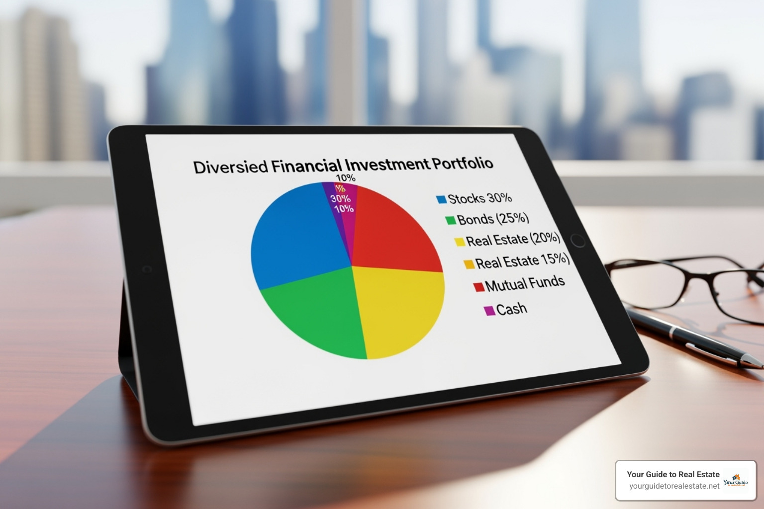 Image of a diversified investment portfolio pie chart - dave ramsey investment calculator