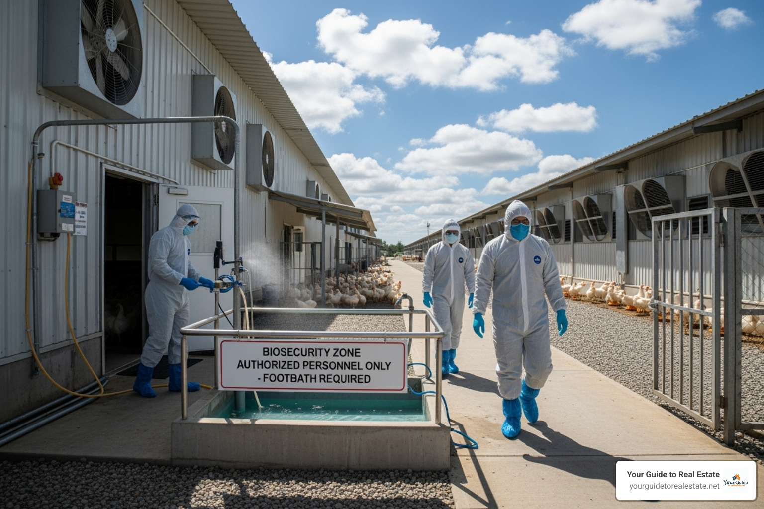 poultry farm with biosecurity measures in place - why are eggs so expensive